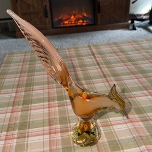 Gorgeous vintage MURANO ART Glass PHEASANT Bird Figurine. Italy J.I CO